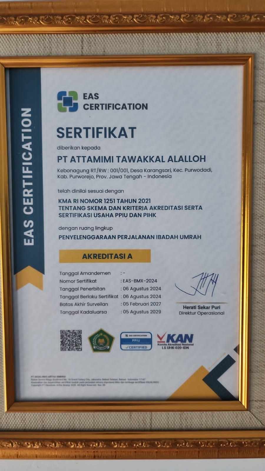 Sertifikat EAS